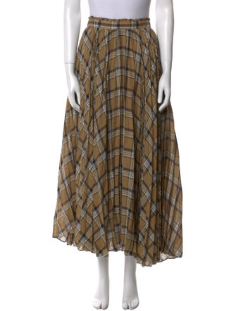 Tomorrowland Plaid Print Midi Length Skirt