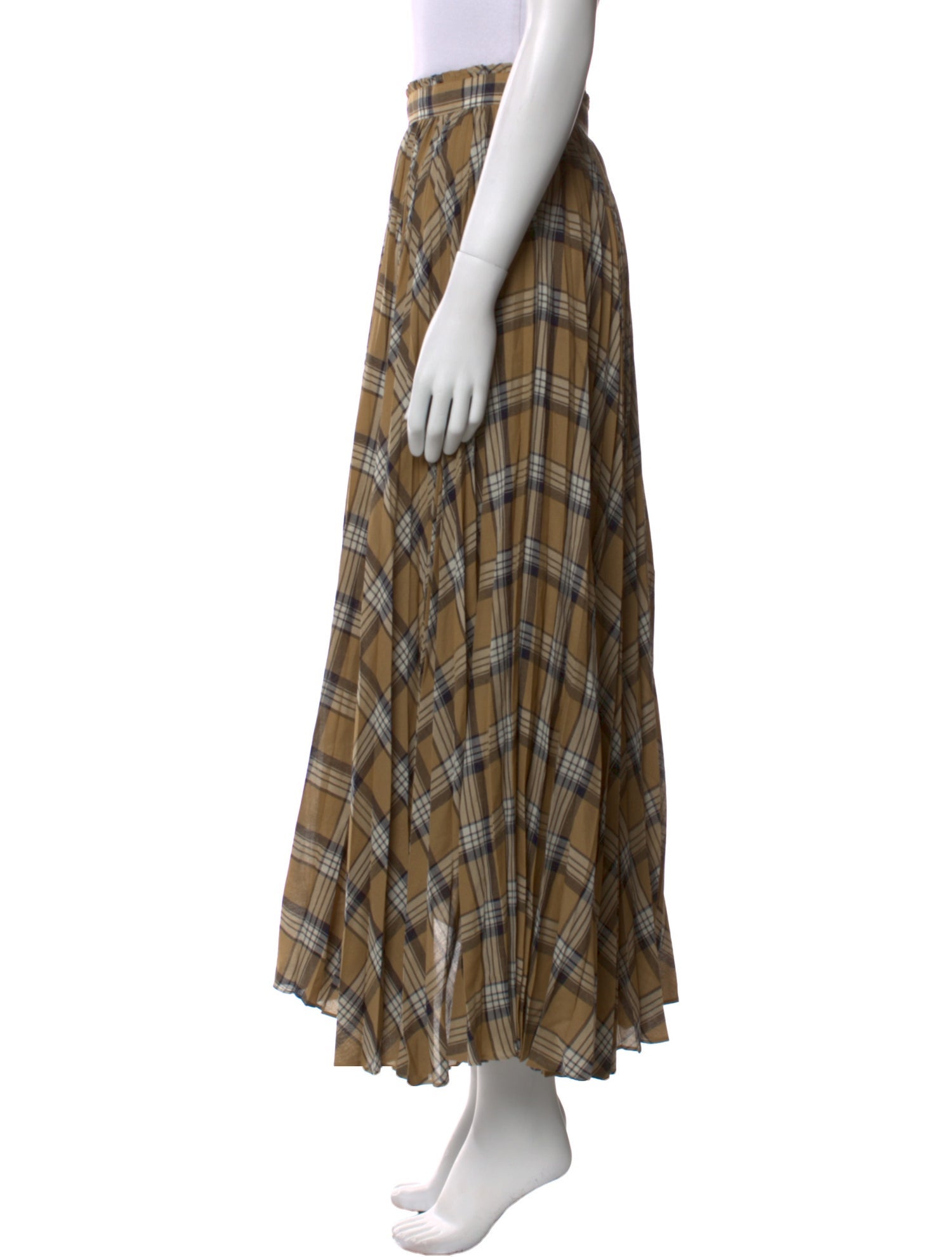 Tomorrowland Plaid Print Midi Length Skirt
