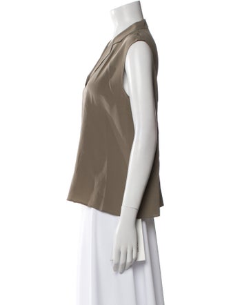 Tomorrowland Silk V-Neck Button-Up Top