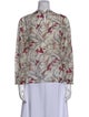 Tomorrowland Floral Print Mock Neck Blouse