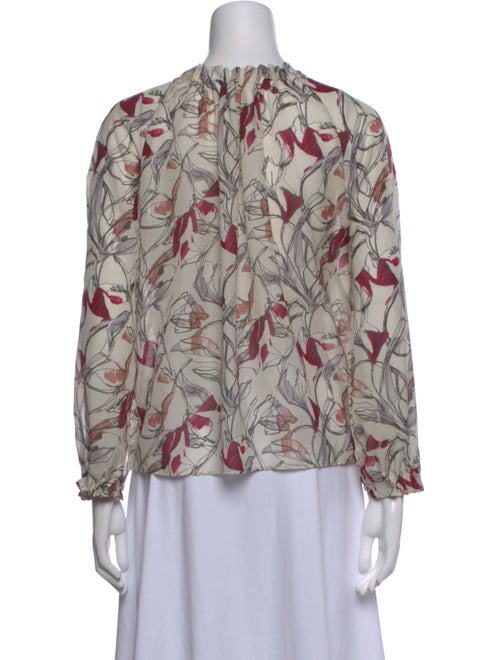 Tomorrowland Floral Print Mock Neck Blouse
