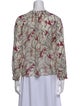 Tomorrowland Floral Print Mock Neck Blouse