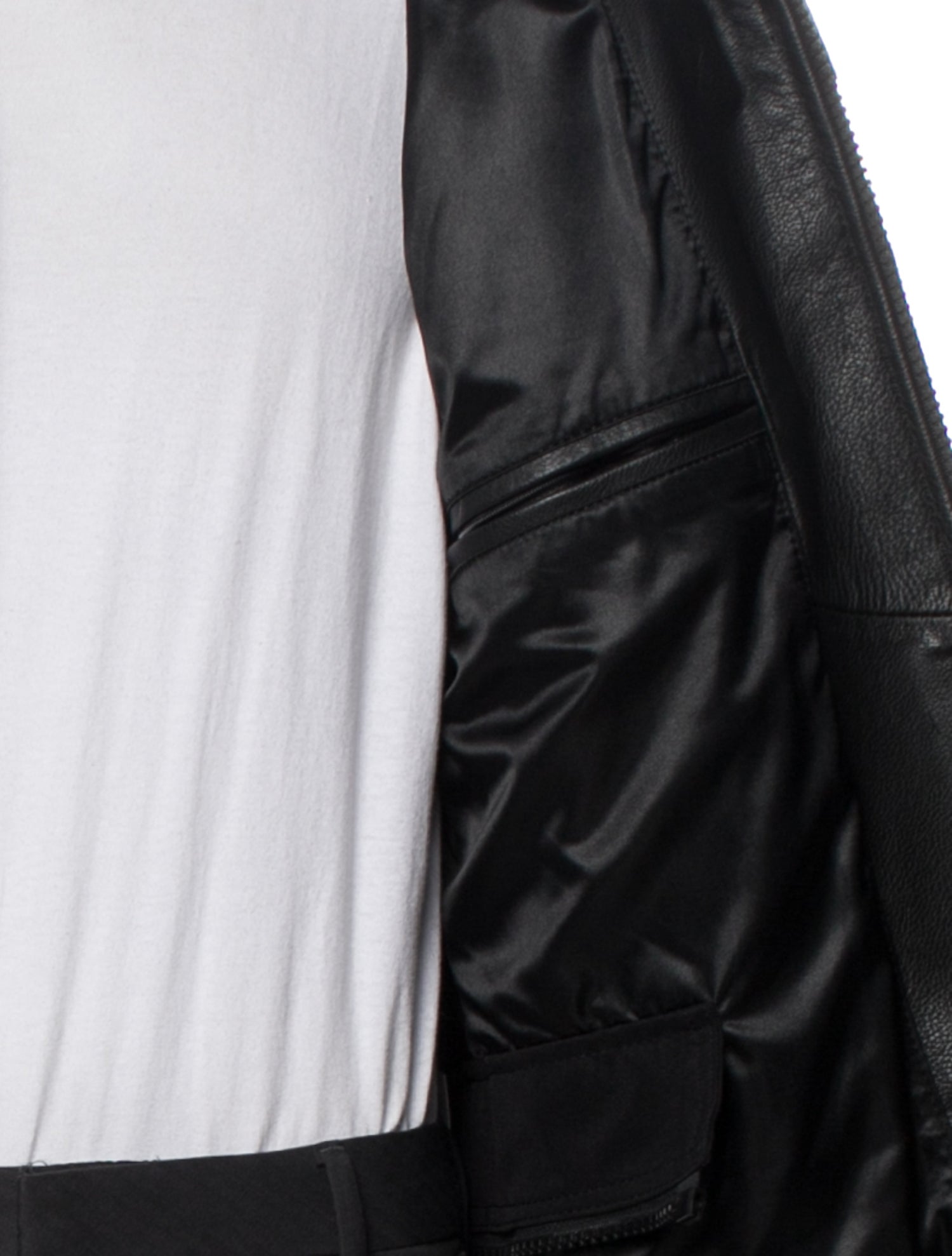 Triumph Motorcycles Leather Printed Moto Jacket - Black Outerwear