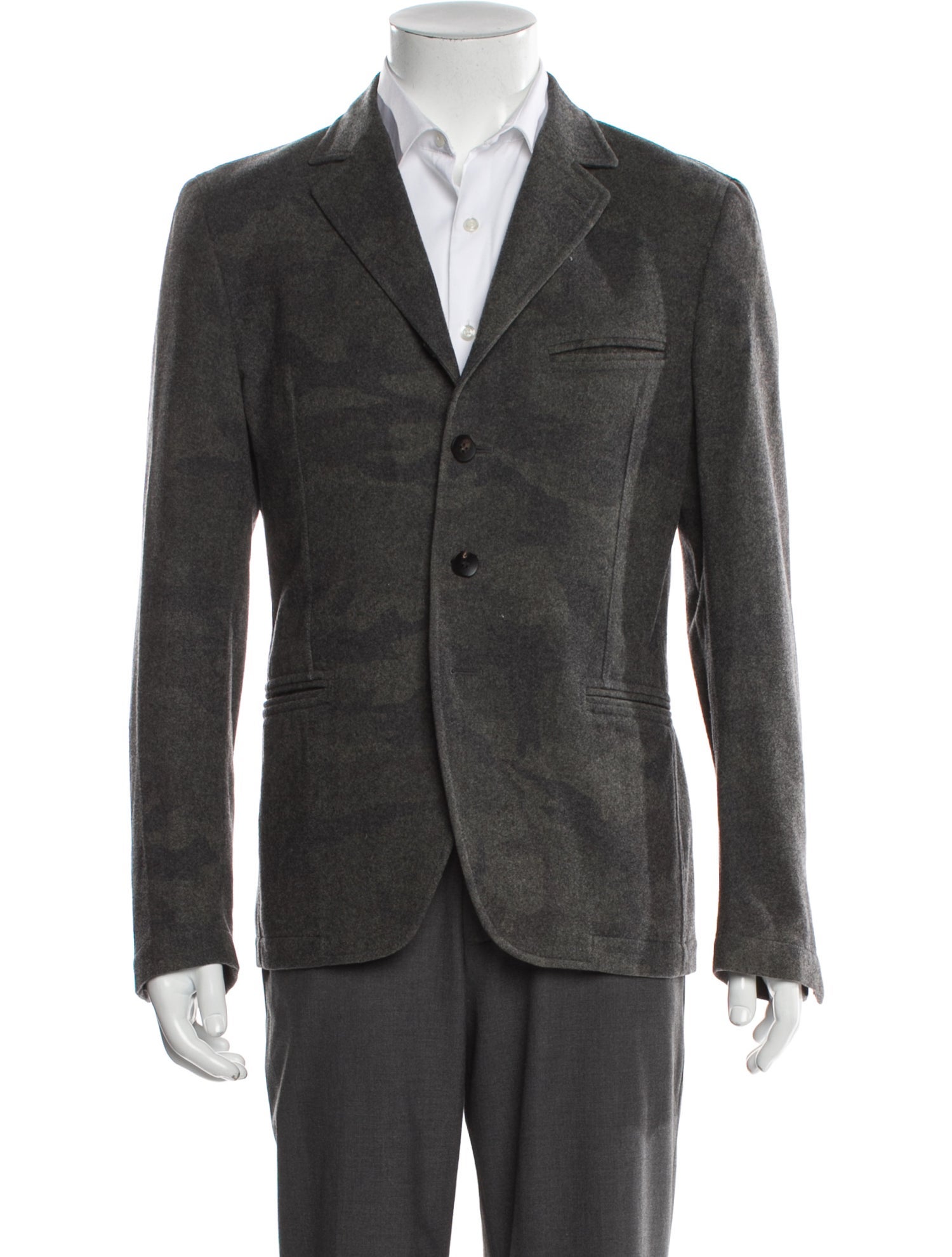 Tonello Men's Grey Pattern Printed Wool Vest