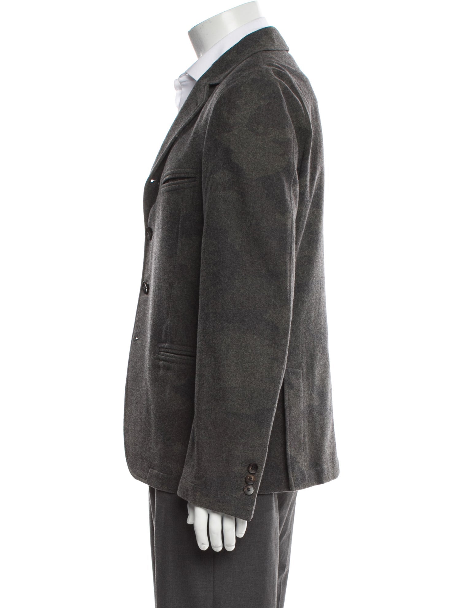 Tonello Men's Grey Pattern Printed Wool Vest