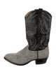 Tony Lama Leather Embroidered Accent Western Boots