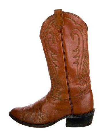 Tony Lama Boots Leather Patterned Western 9.5