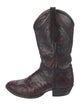 Tony Lama Leather Embroidered Accent Western Boots