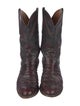 Tony Lama Leather Embroidered Accent Western Boots