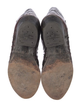 Tony Lama Leather Embroidered Accent Western Boots