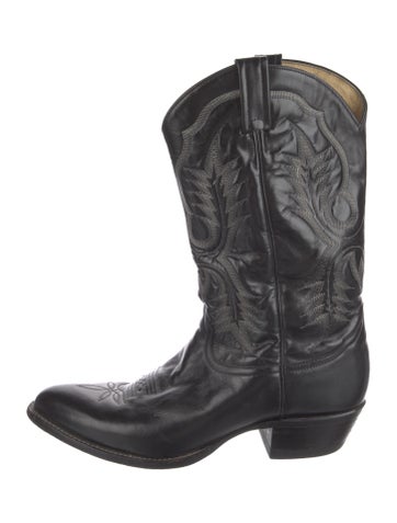 Tony Lama Boots Leather Embroidered Accent Western 13