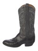 Tony Lama Leather Embroidered Accent Western Boots