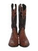Tony Lama Leather Colorblock Pattern Western Boots