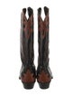 Tony Lama Leather Colorblock Pattern Western Boots