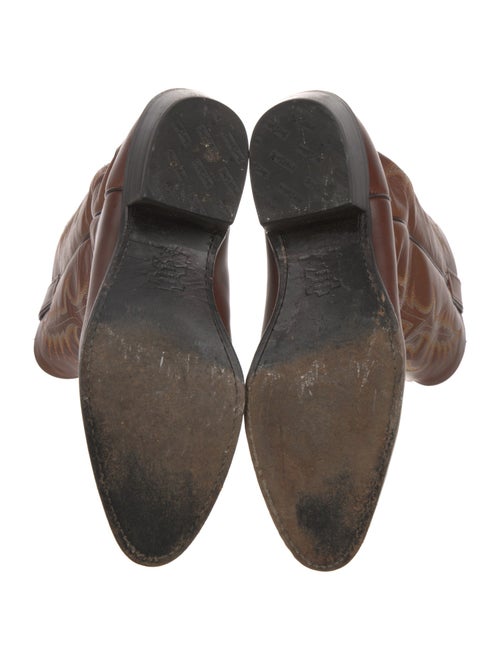 Tony Lama Leather Embroidered Accent Western Boots