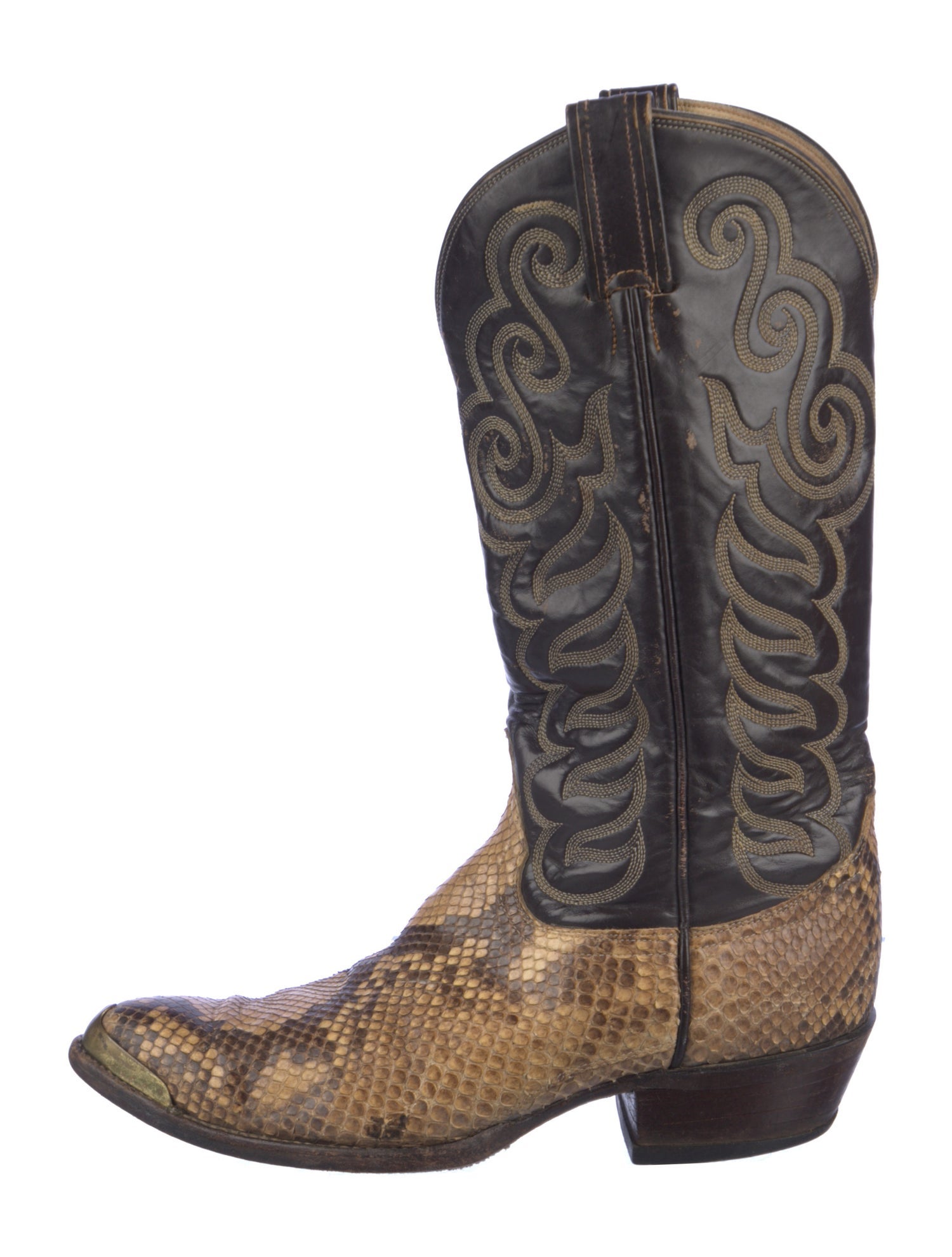 Tony Lama Leather Patterned Western Boots
