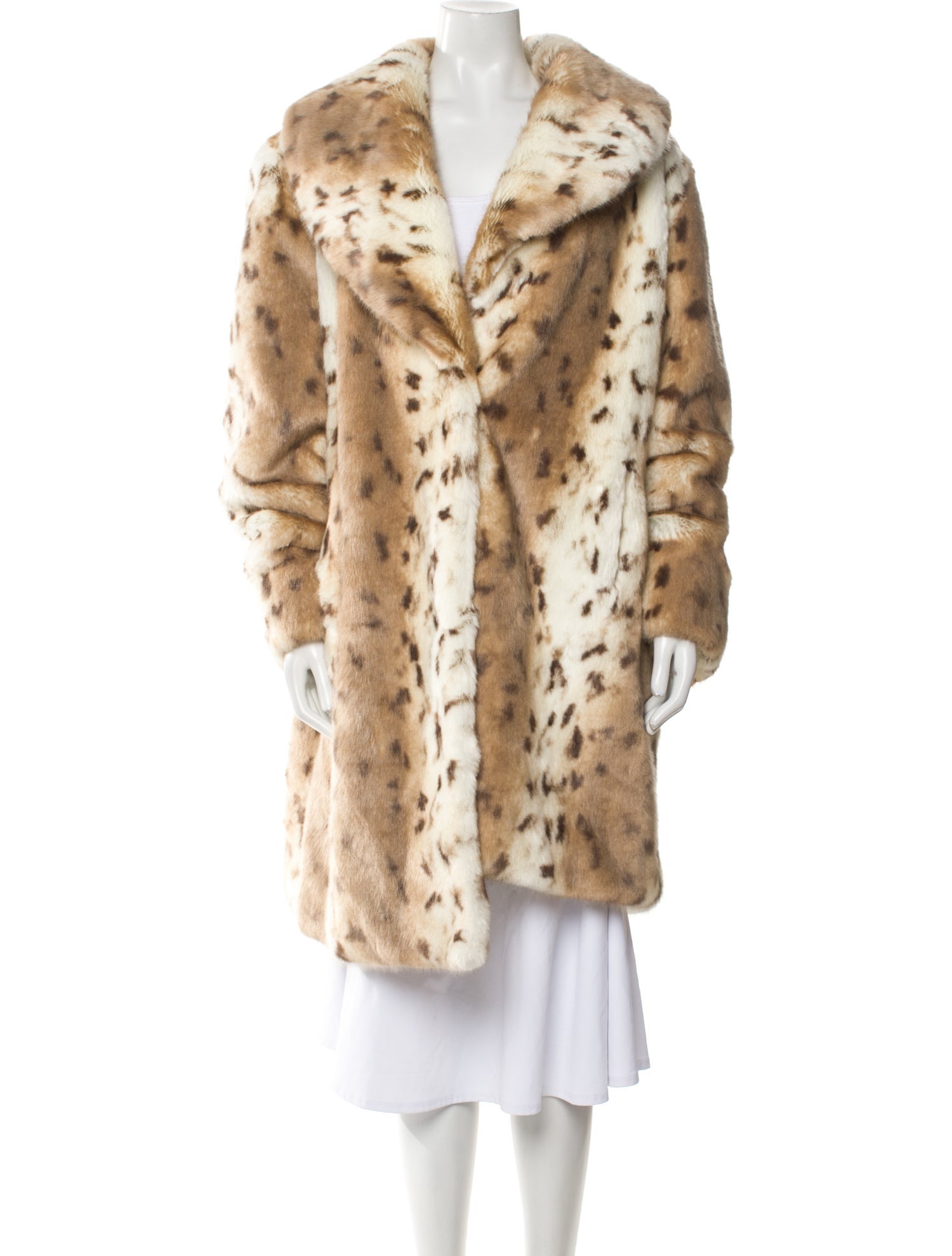 TIMELESS NAEEM KHAN Faux Fur Animal Print Faux Fur Coat