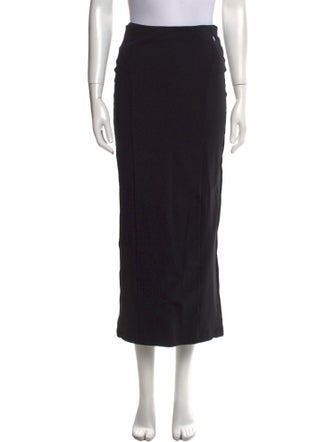 101p100 Virgin Wool Midi Length Skirt