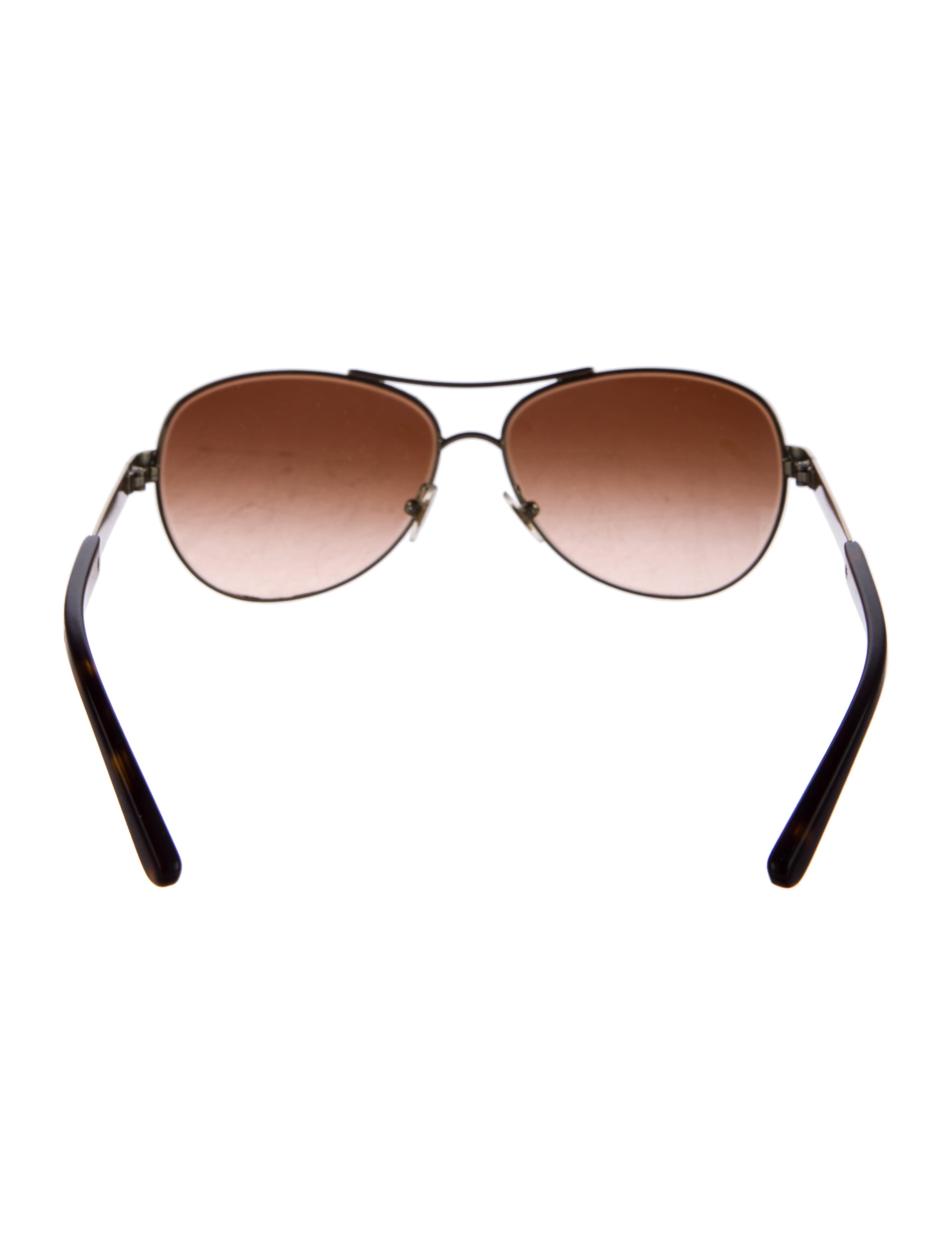 Tory Burch Logo Aviator Sunglasses Accessories WTO102459 The RealReal