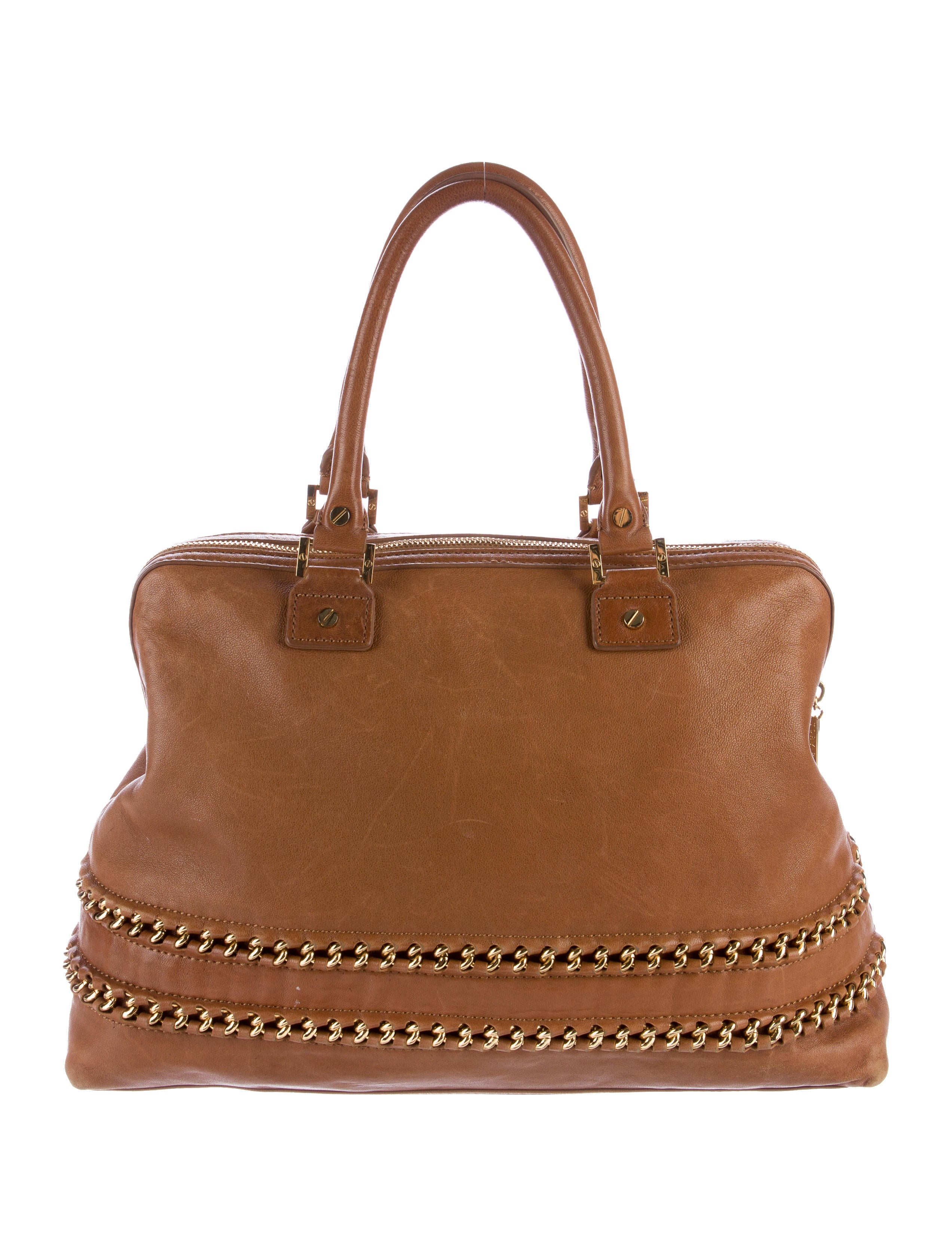 Tory Burch Chain LinkTrimmed Leather Bag Handbags WTO103527 The RealReal