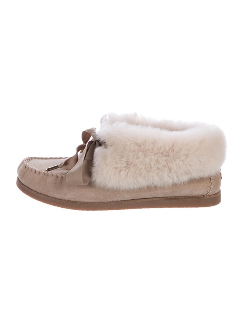 Tory Burch Aberdeen Fur-Trimmed Slippers w/ Tags