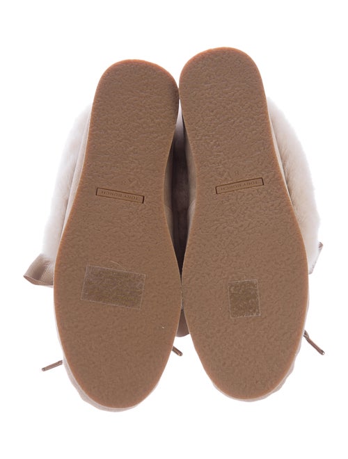 Tory Burch Aberdeen Fur-Trimmed Slippers w/ Tags