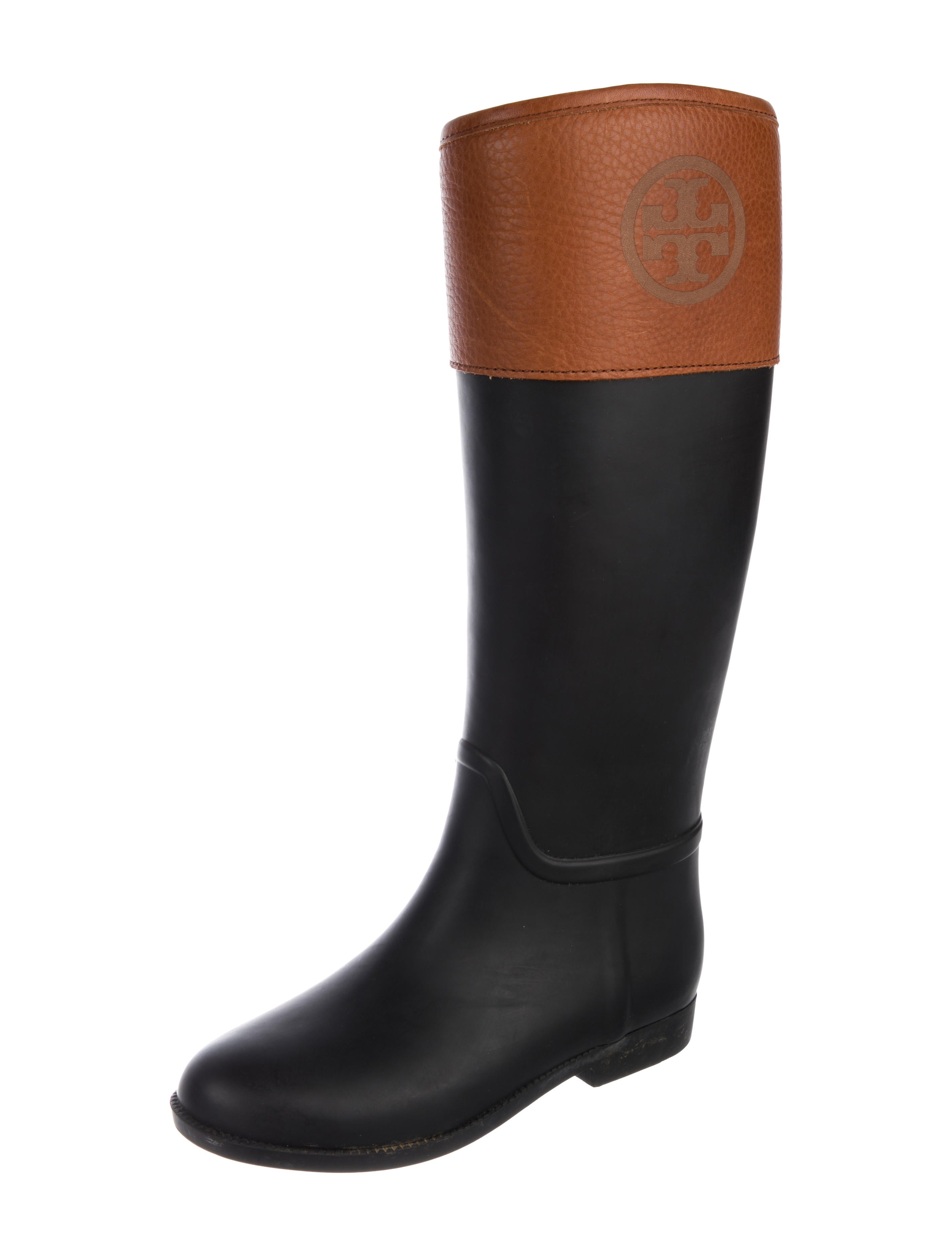 Tory Burch Diana Rubber Rain Boots Black Boots, Shoes WTO155569