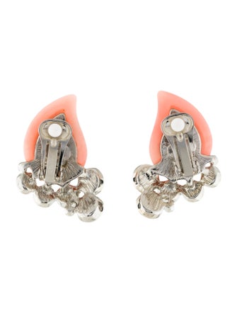 Tory Burch x Kenneth Jay Lane Leaf Clip-On Earrings