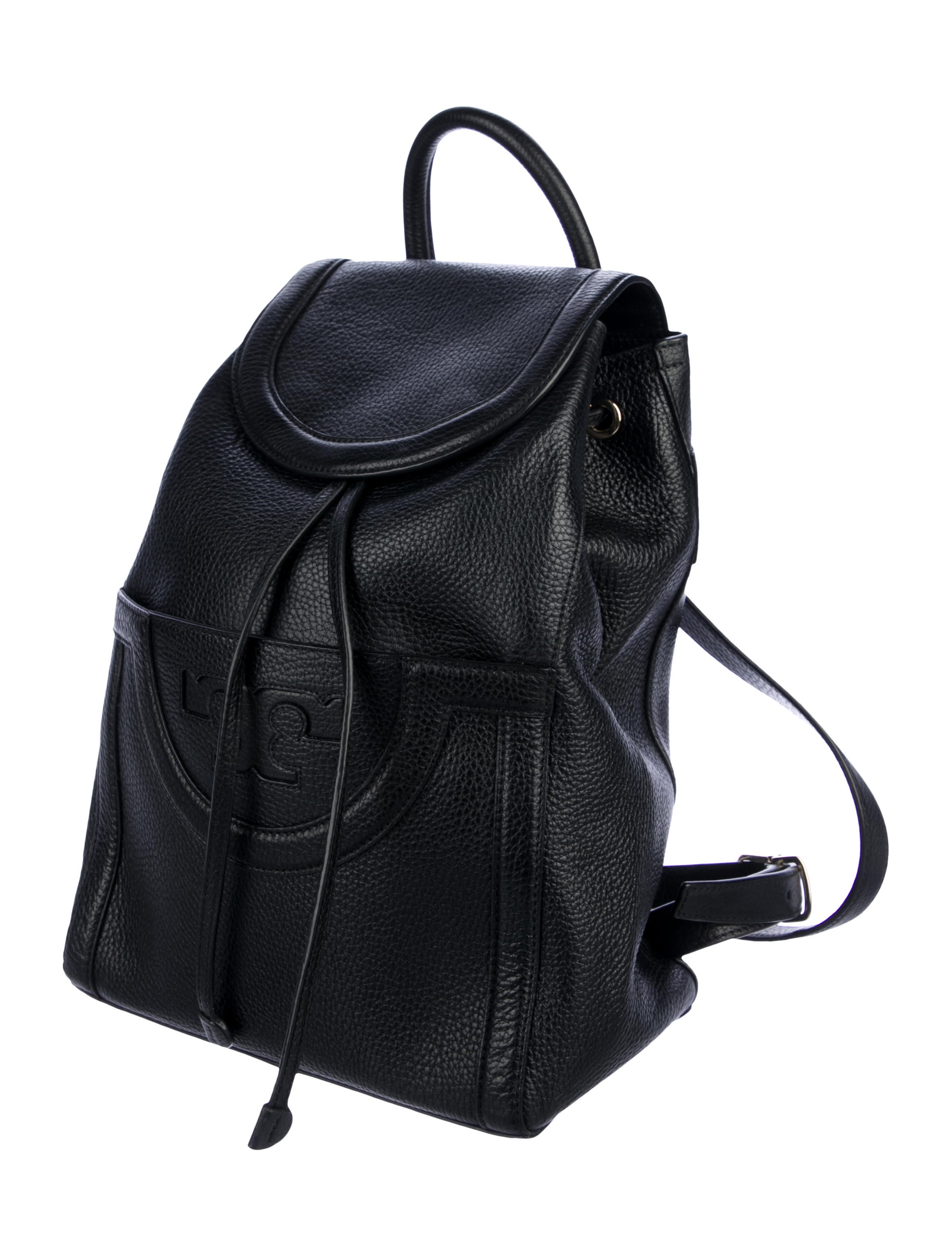 Tory Burch Pebbled Leather Drawstring Backpack