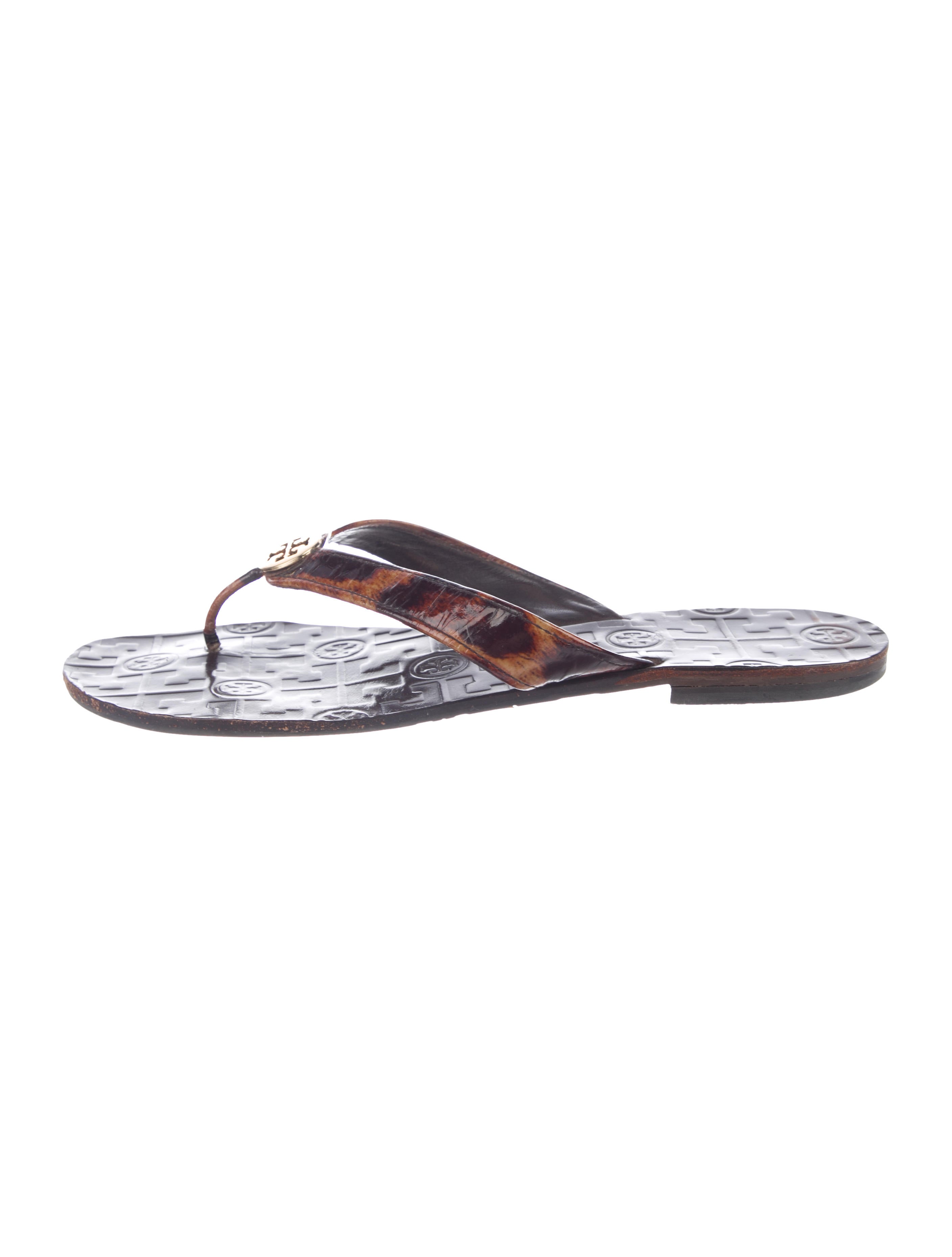 Tory Burch Patent Leather Slide Sandals - Shoes - WTO240965 | The RealReal