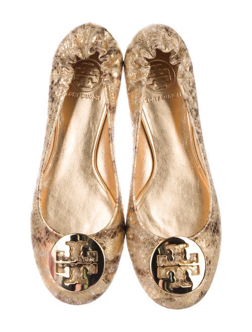 Tory Burch Leather Animal Print Ballet Flats Shoes