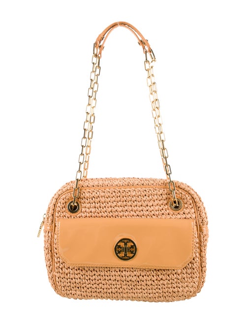 Tory Burch Straw Shoulder Bag gold