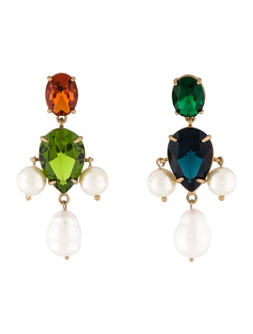 Tory Burch Pearl, Faux Pearl & Crystal Drop Earrin