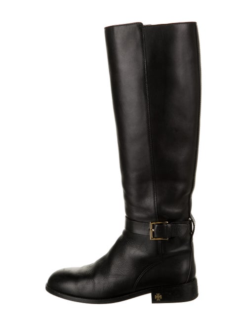 Tory Burch Leather Riding Boots Black