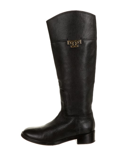 Tory Burch Leather Riding Boots Black