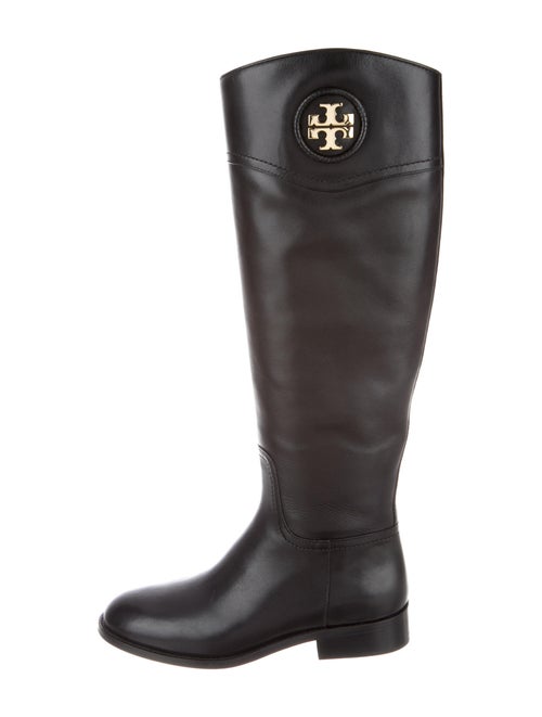 Tory Burch Vegetarian Leather Riding Boots Black