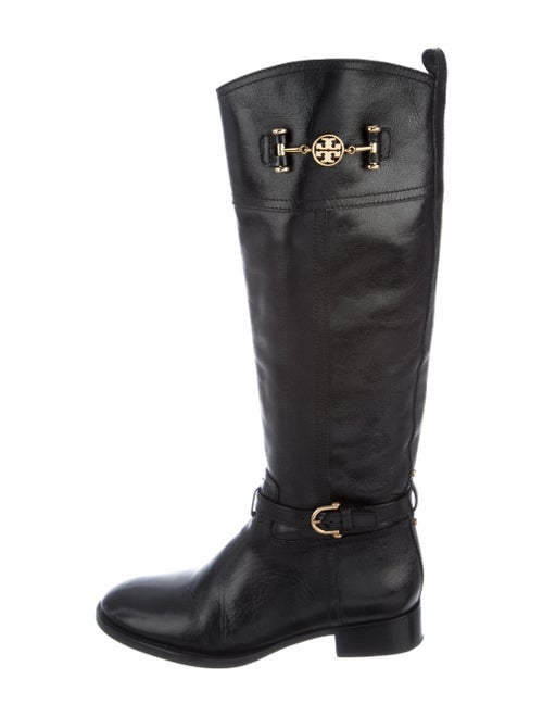 Tory Burch Leather Riding Boots Black