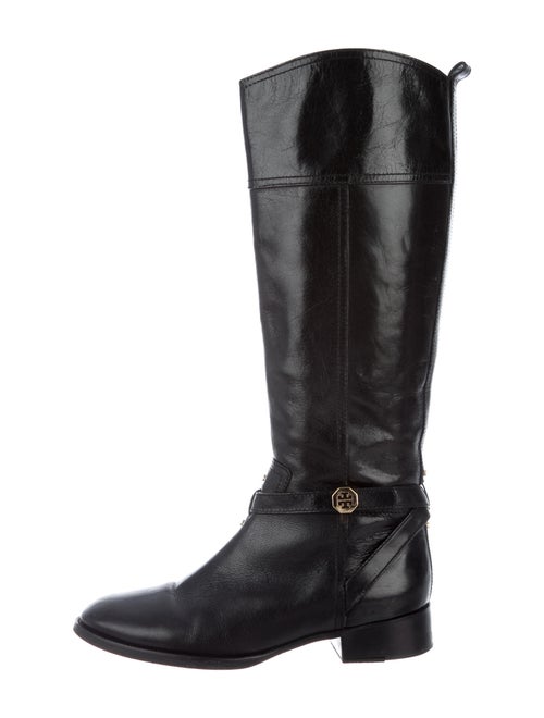 Tory Burch Leather Riding Boots Black