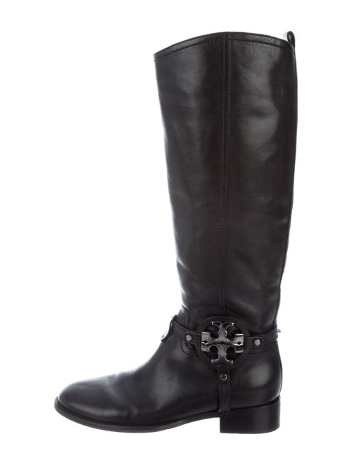 Tory Burch Leather Riding Boots Black