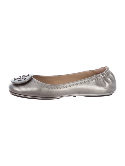 Tory Burch Leather Ballet Flats Silver