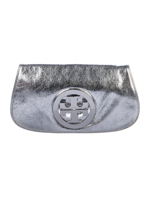 Tory Burch Reva Metallic Clutch Metallic