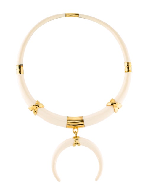 Tory Burch Resin Collar Necklace Gold