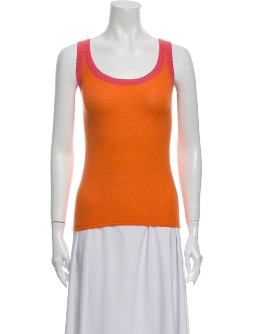 Tory Burch Cashmere Scoop Neck Sweater Orange