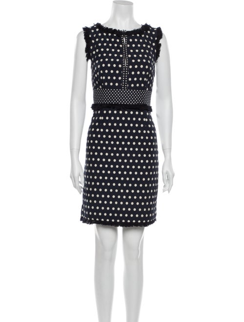 Tory Burch Polka Dot Print Mini Dress Blue