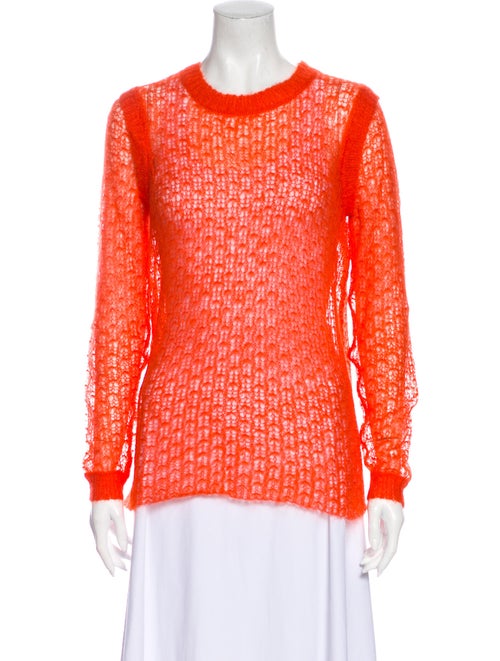 Tory Burch Mohair Crew Neck Sweater Orange