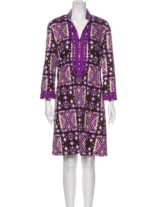 Tory Burch Printed Mini Dress Brown