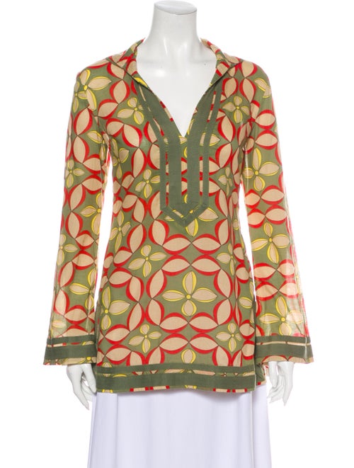 Tory Burch Printed Mini Dress Green