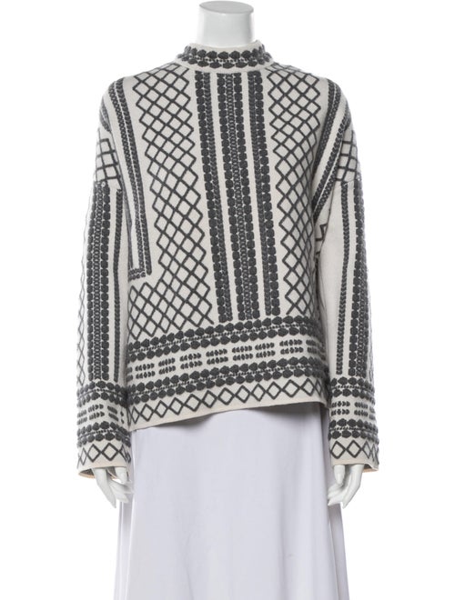 Tory Burch Merino Wool Printed Sweater Wool