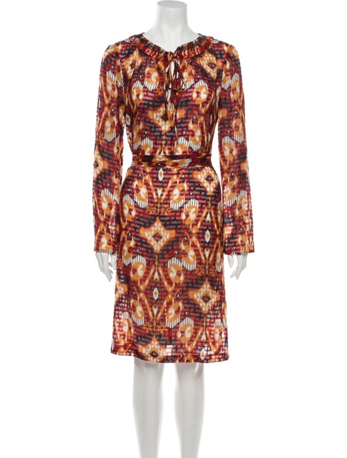 Tory Burch Silk Knee-Length Dress Orange