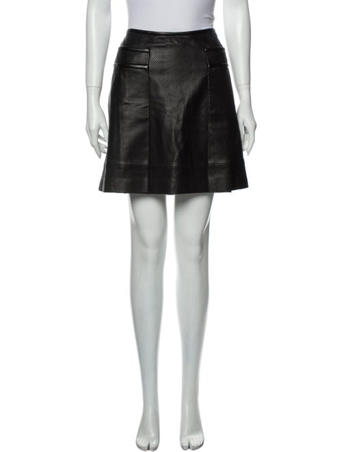Tory Burch Leather Mini Skirt Black